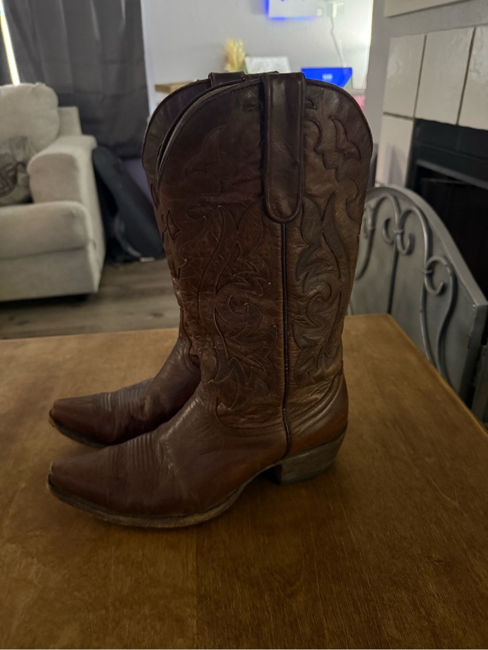 Classic Brown Leather Western Boots -